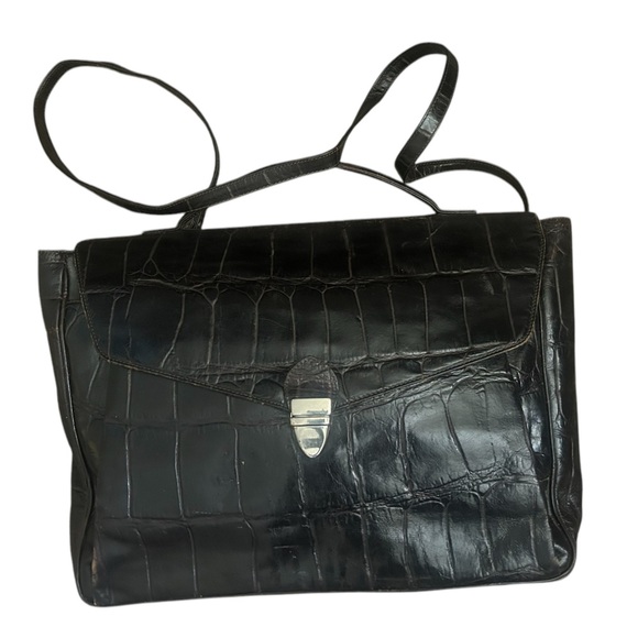 Nordstrom Other - Nordstrom large vintage “crocodile leather”attaché case/briefcase large bag
